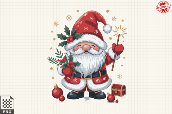 Bringing Holiday Magic to Life with Detailed Vibrant Christmass Gnome Clipart