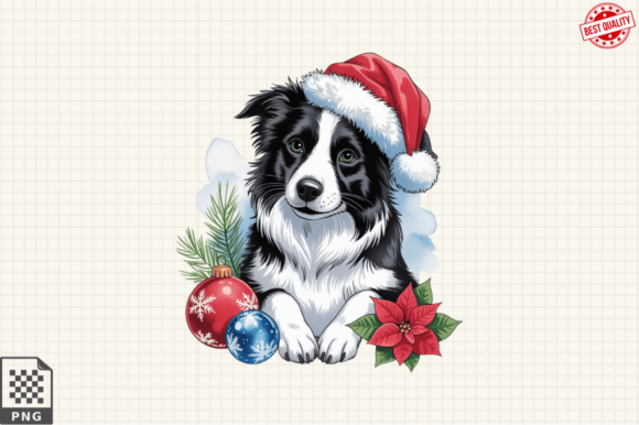Creating Festive Memories with Border Collie Christmas Globes Clipart