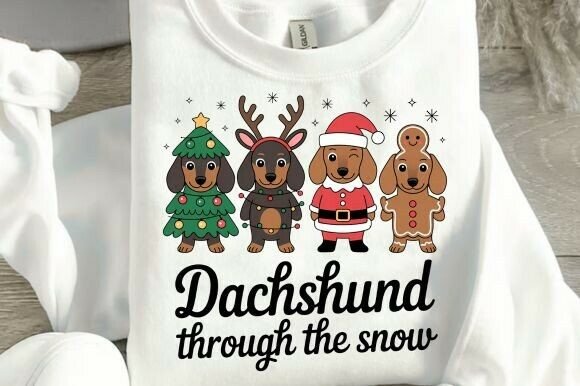 Elevating Holiday Designs with a High-Resolution Cute Sausage Dachshund Christmas PNG