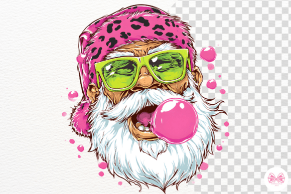 Evaluating the Funny Pink Santa Face PNG for Creative Projects
