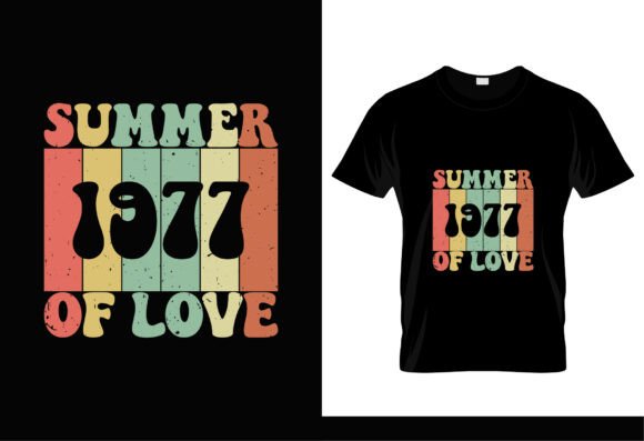 Evaluating the Summer of Love 1977 Retro Vintage T-Shirt Design for DIY and Apparel Projects