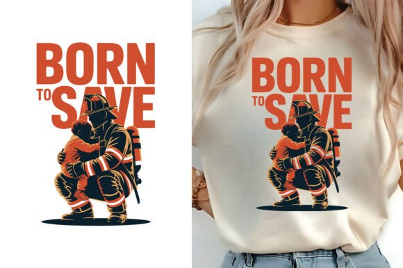 Unleashing Creativity with the Born to Save Firefighter T-Shirt Design for Modern Merchandising